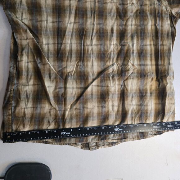 Orvis Trout Bum Shirt Men's Large Brown Plaid Button Down Long Sleeve - Picture 13 of 16